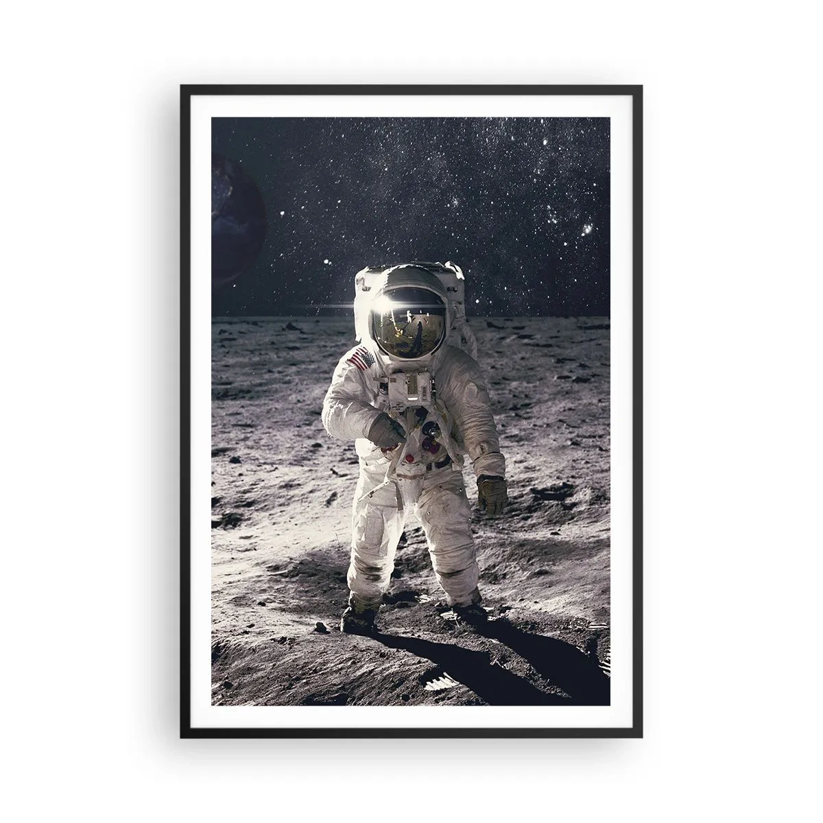 Poster in black frame - Greetings from the Moon - 70x100 cm