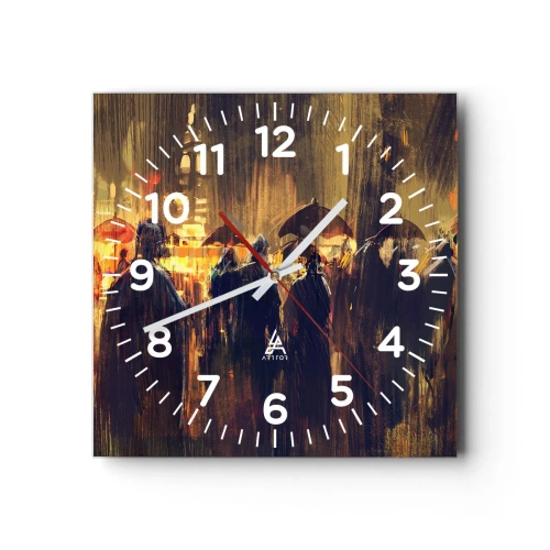 Wall clock - Clock on glass - Followers of the Rain - 30x30 cm