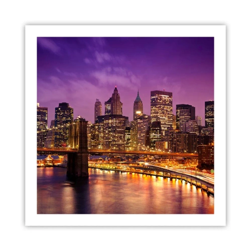 Poster - Violet and Gold Manhattan - 60x60 cm