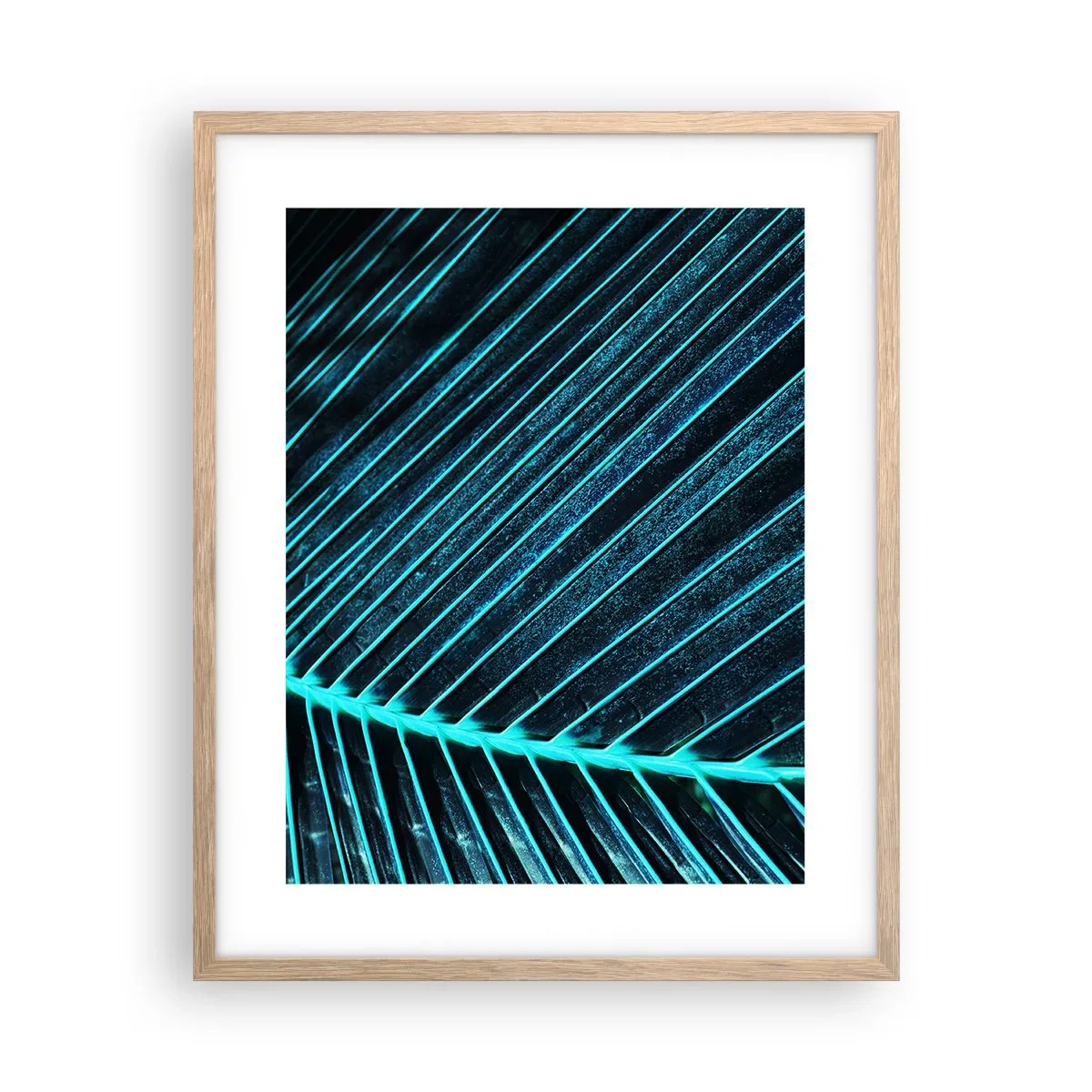 Poster in light oak frame - Texture of Green - 40x50 cm