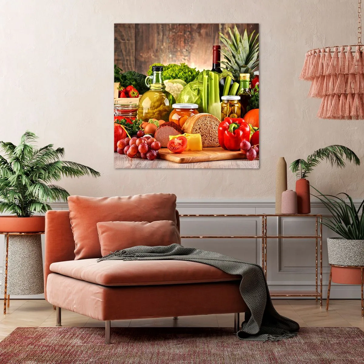 Canvas picture - Smoked, Baked, Marinated - 40x40 cm