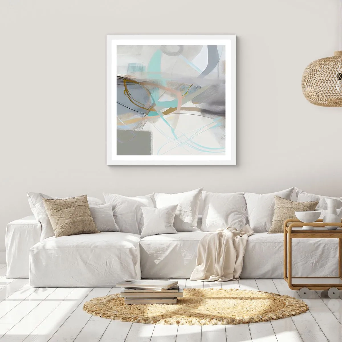 Poster in white frmae - Foggy Abstract - 30x30 cm