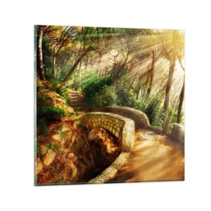 Glass picture - From the Bridge to Enchanted Forest - 50x50 cm