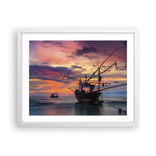 Poster in white frmae - Exotic Evening - 50x40 cm