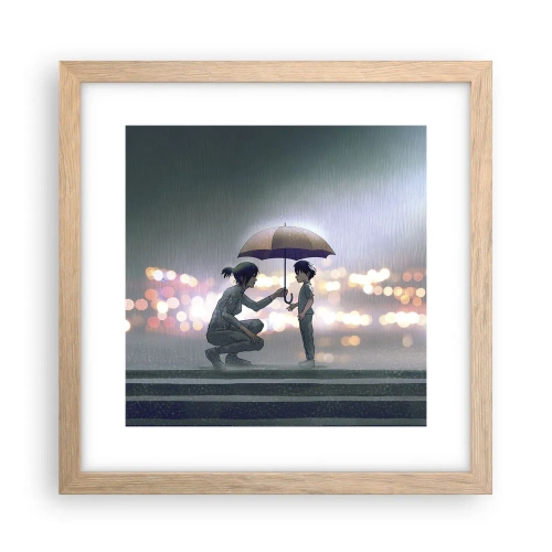Poster in light oak frame - And Everything Is All Right - 30x30 cm