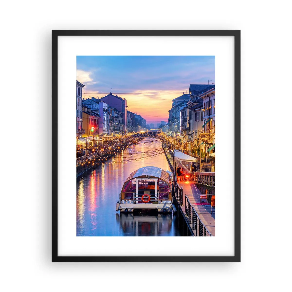Poster in black frame - Evening of Light and Fun - 40x50 cm