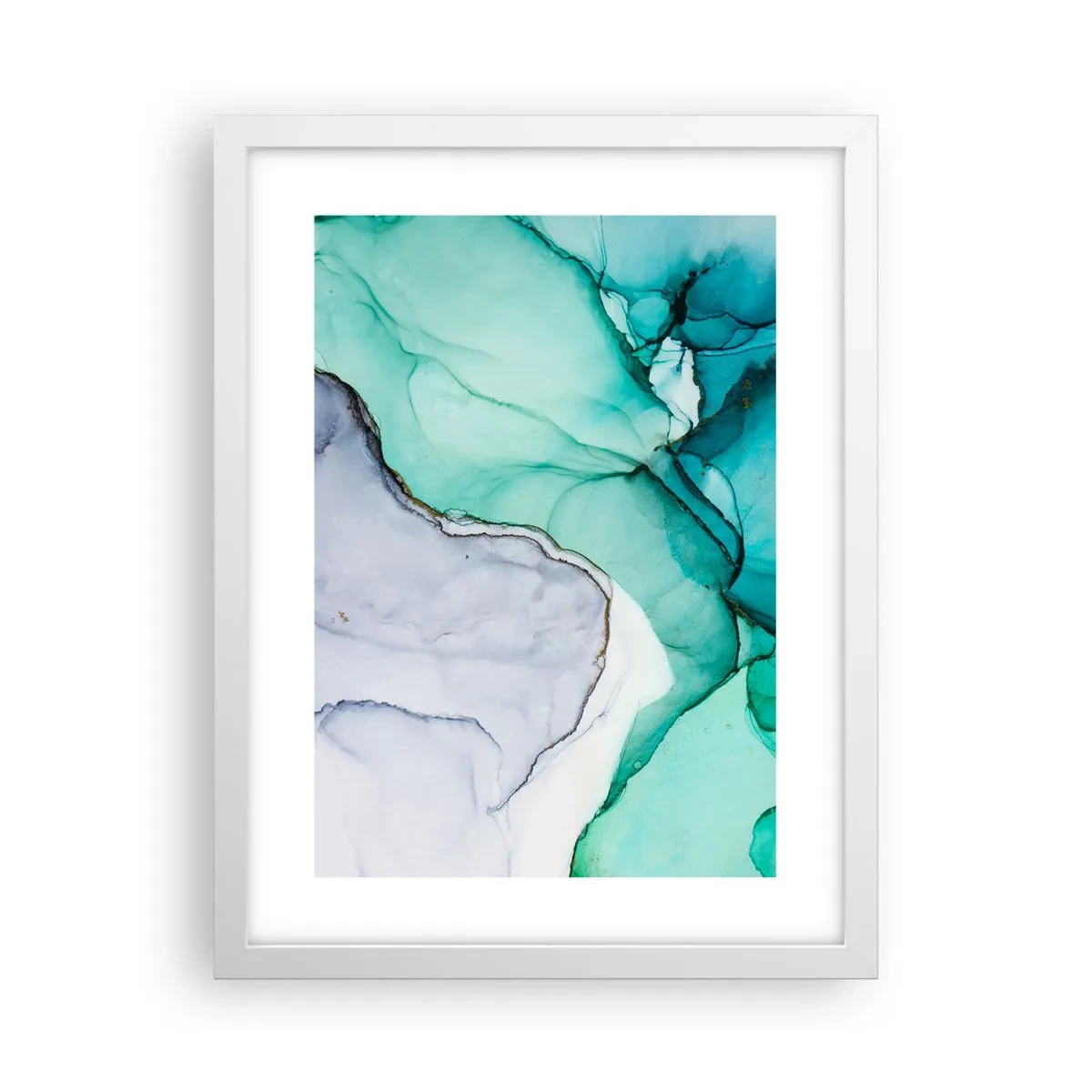 Poster in white frmae - Study in Turquoise - 30x40 cm