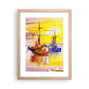 Poster in light oak frame - Deserved Rest in Port - 30x40 cm