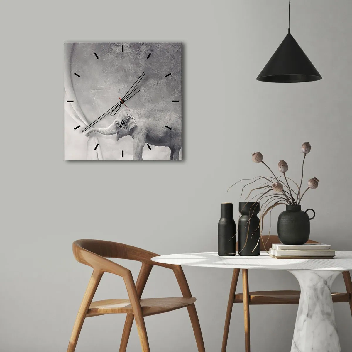 Wall clock - Clock on glass - Uncover the Secret - 40x40 cm