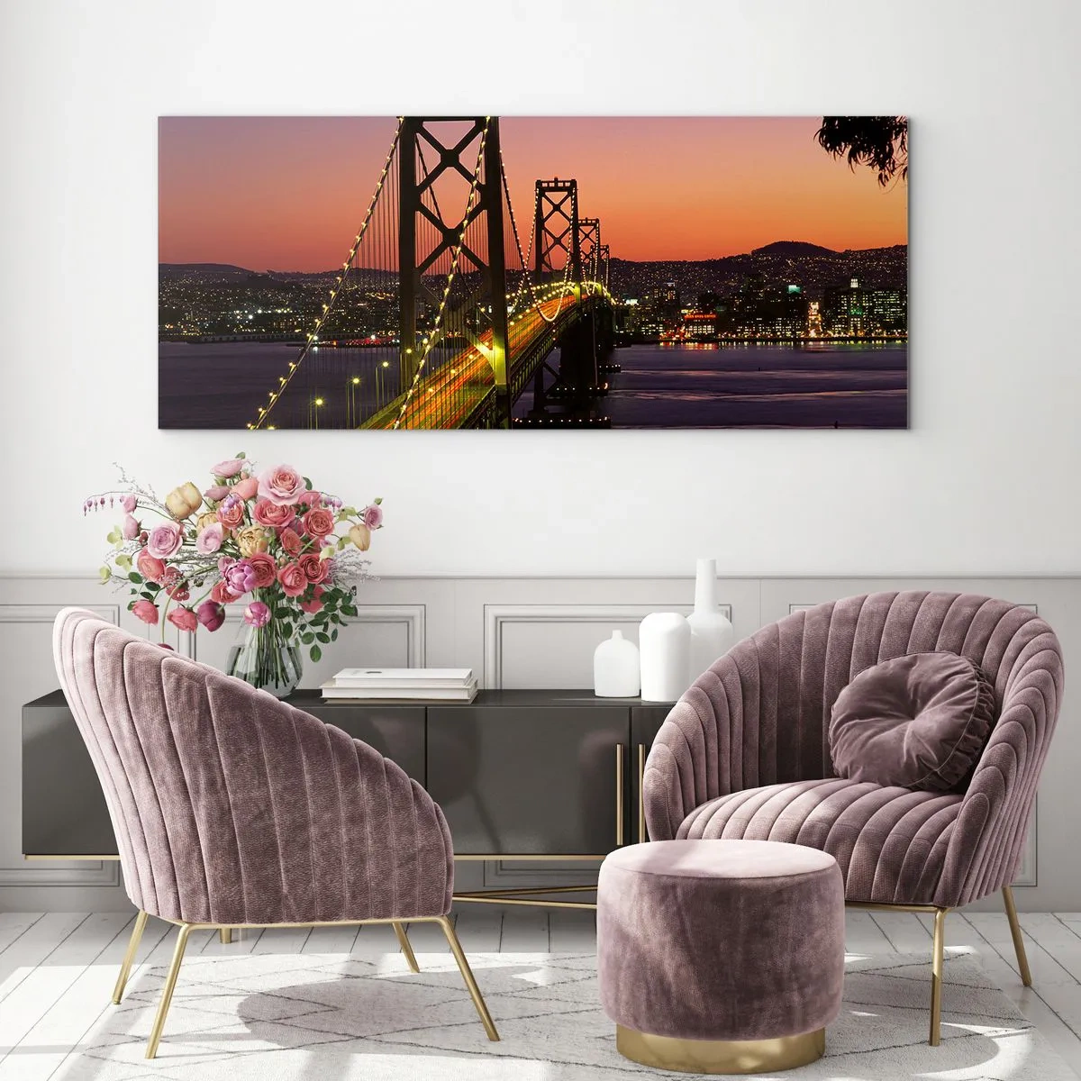 Glass picture - Evening in Purple - 90x30 cm