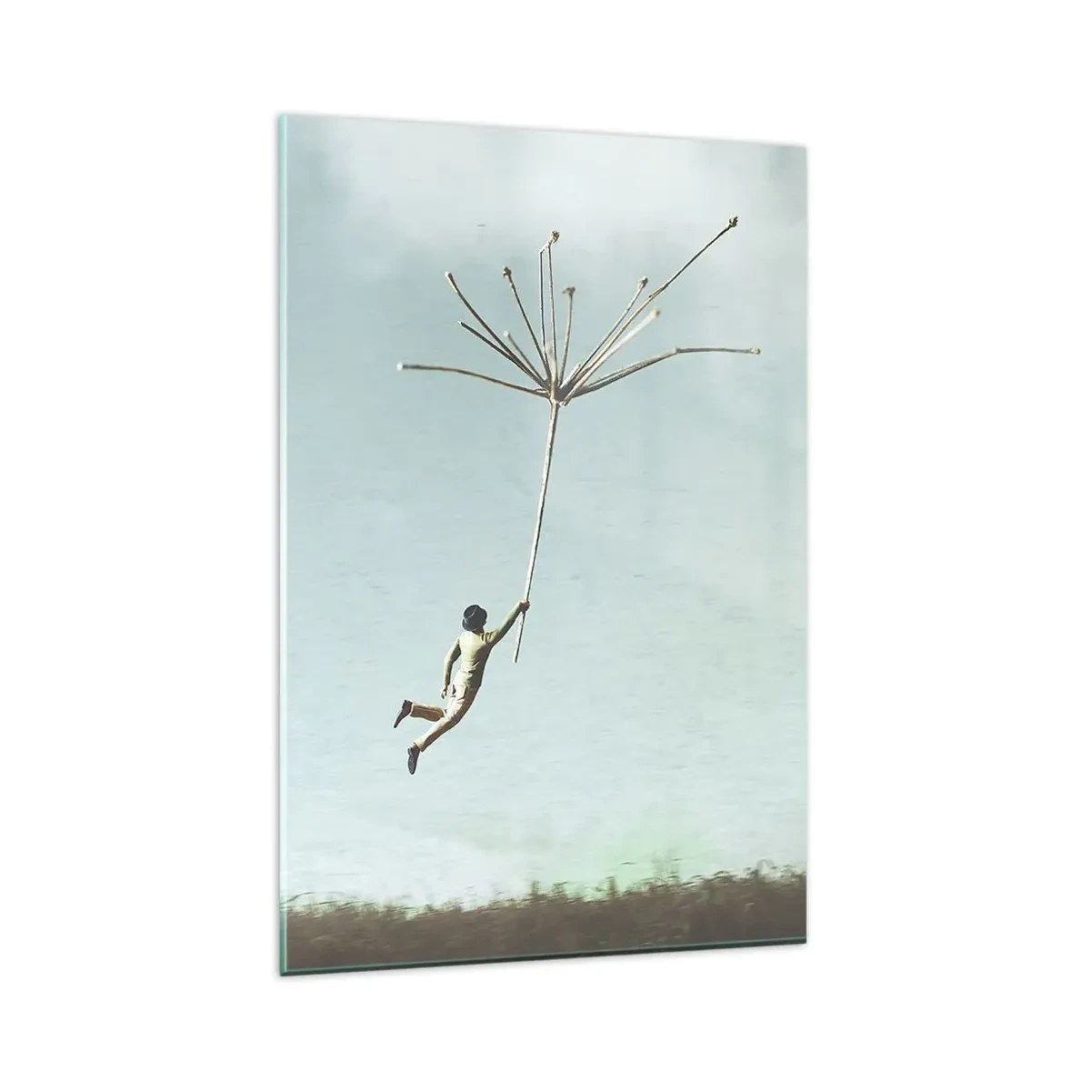 Glass picture - Kites, Dandelions, Wind - 80x120 cm
