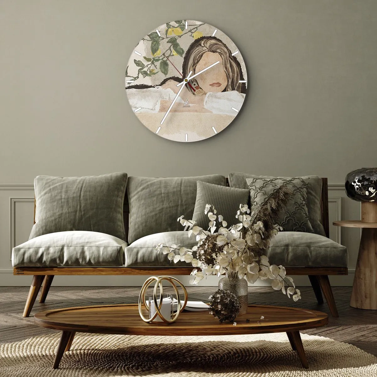 Wall clock - Clock on glass - Beauty of the South - 40x40 cm