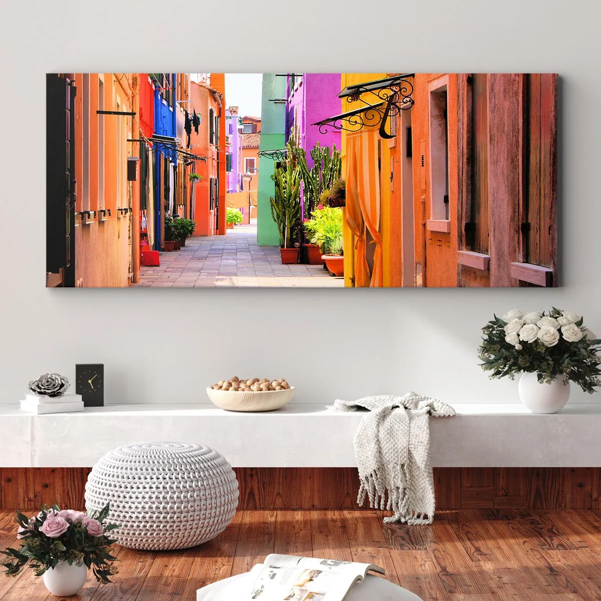 Canvas picture - Rainbow Alley - 120x50 cm