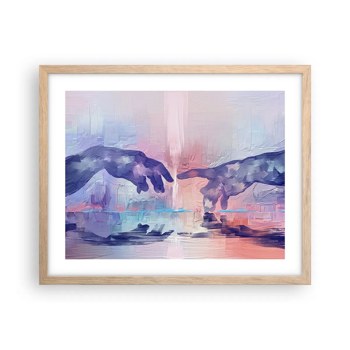 Poster in light oak frame - Godly Spark of Life - 50x40 cm