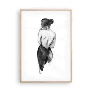 Poster in light oak frame - By Her Side the World Disappears - 70x100 cm