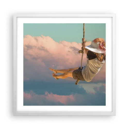 Poster in white frmae - Fun in the Clouds - 50x50 cm