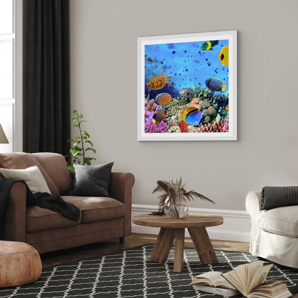 Poster in white frmae - What Do We Know about Life? - 30x30 cm