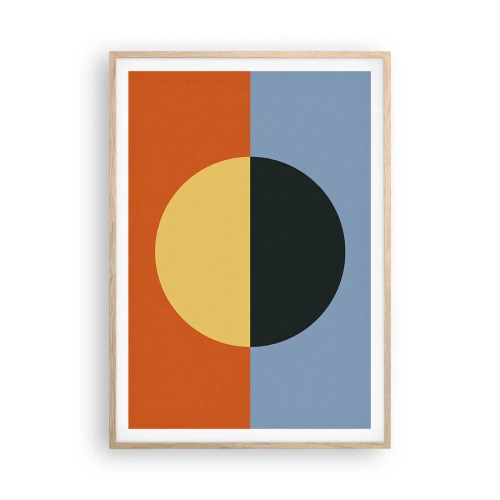 Poster in light oak frame - Composition of Warm and Cool - 70x100 cm