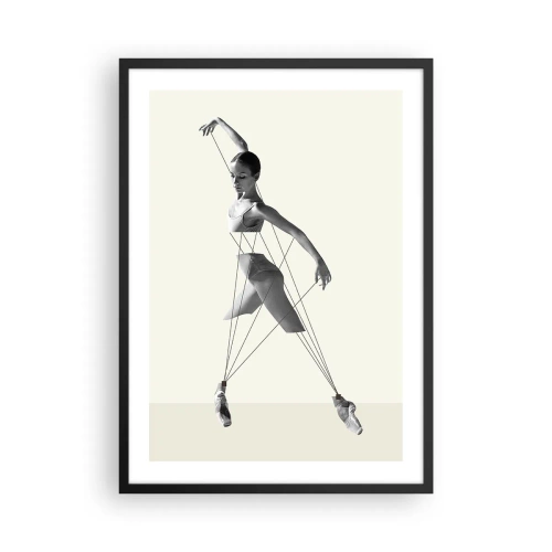Poster in black frame - A ballerina in an artistic composition with geometric lines - 50x70cm - In the Theatre of the World - Modern wall decoration for the living room and bedroom ARTTOR