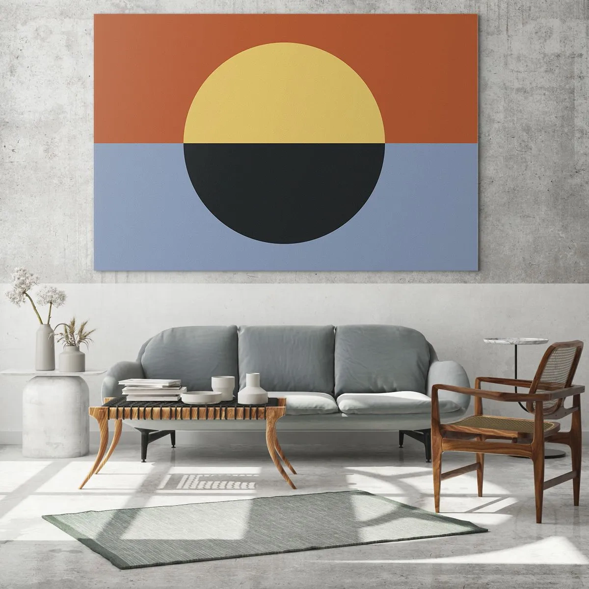 Glass picture - Composition of Warm and Cool - 140x50 cm