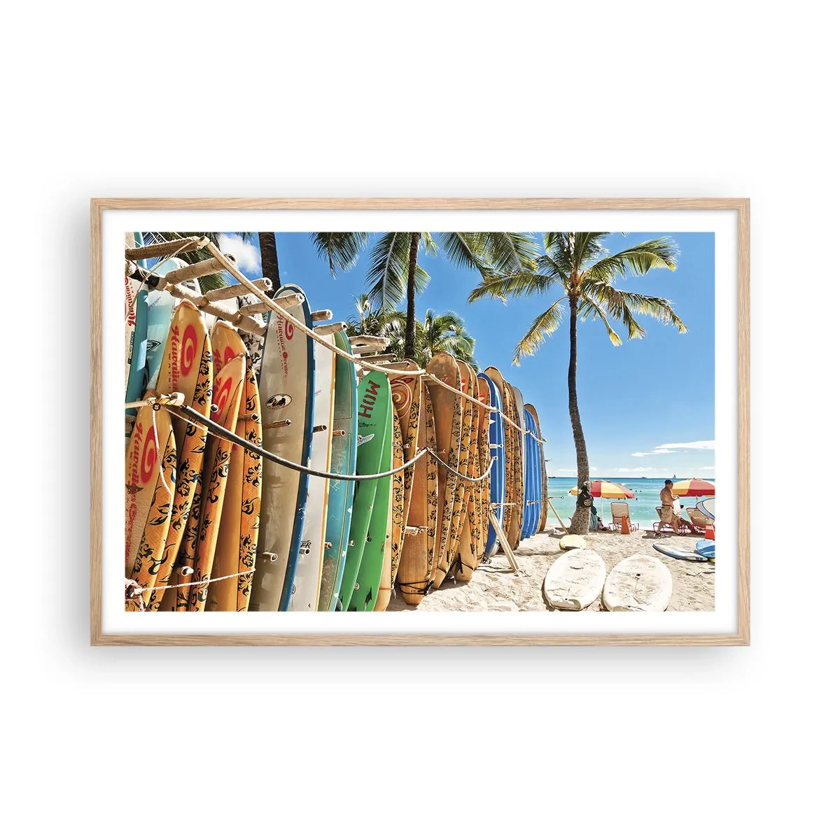 Poster in light oak frame - Sunny Fun - 91x61 cm