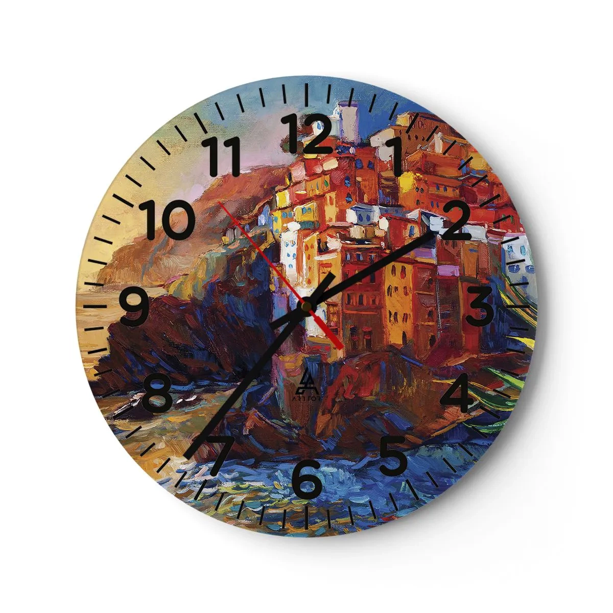 Wall clock - Clock on glass - Italian Vibes - 40x40 cm
