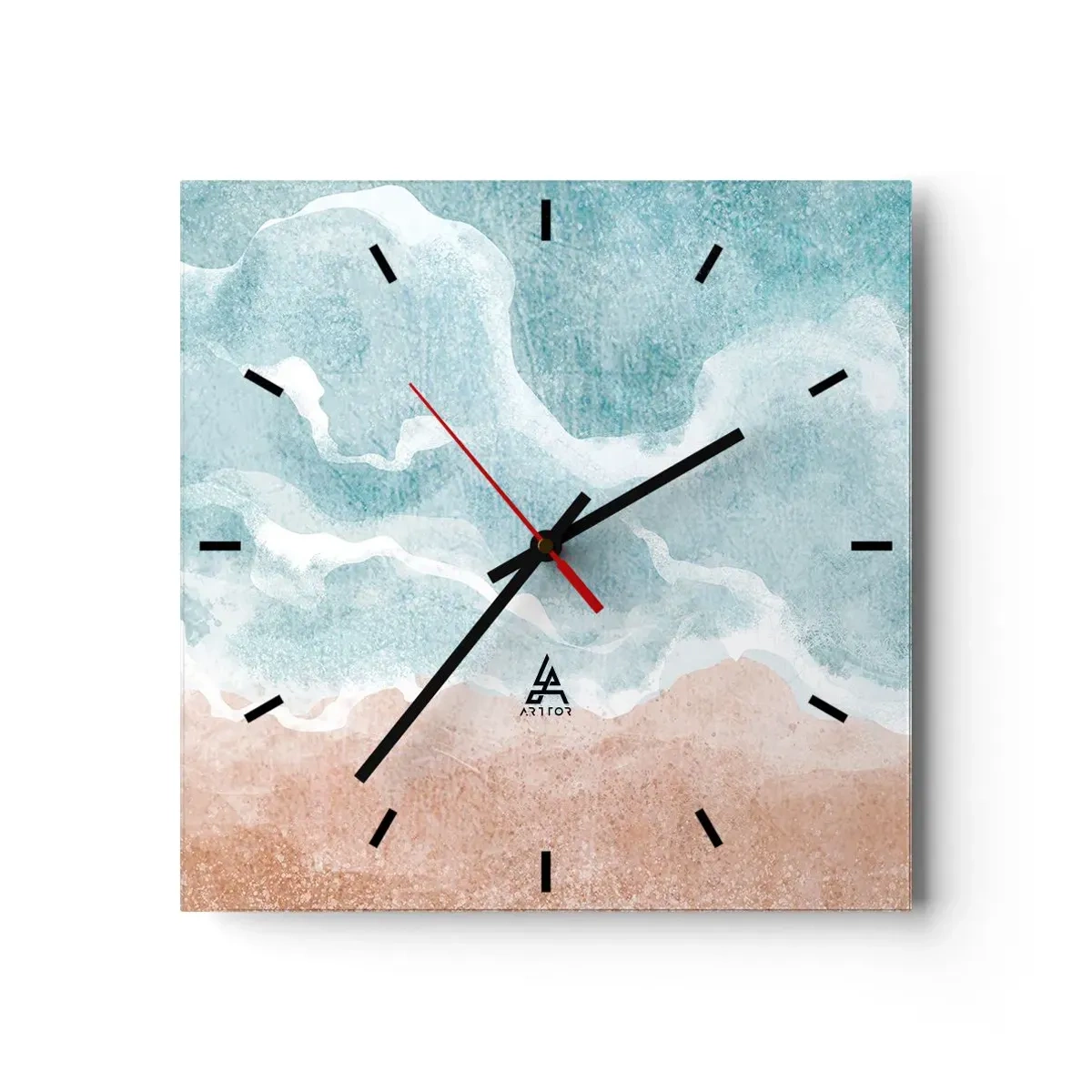 Wall clock - Clock on glass - Cloudy Abstract - 40x40 cm