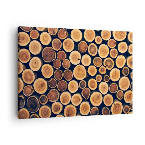 Canvas picture - Pattern made of cross-sections of wooden logs - 70x50cm - How Much Do You Give Me? - Modern wall decoration for the living room and bedroom ARTTOR