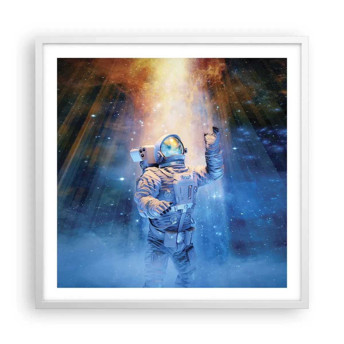 Poster in white frmae - Finally at the Destination - 60x60 cm