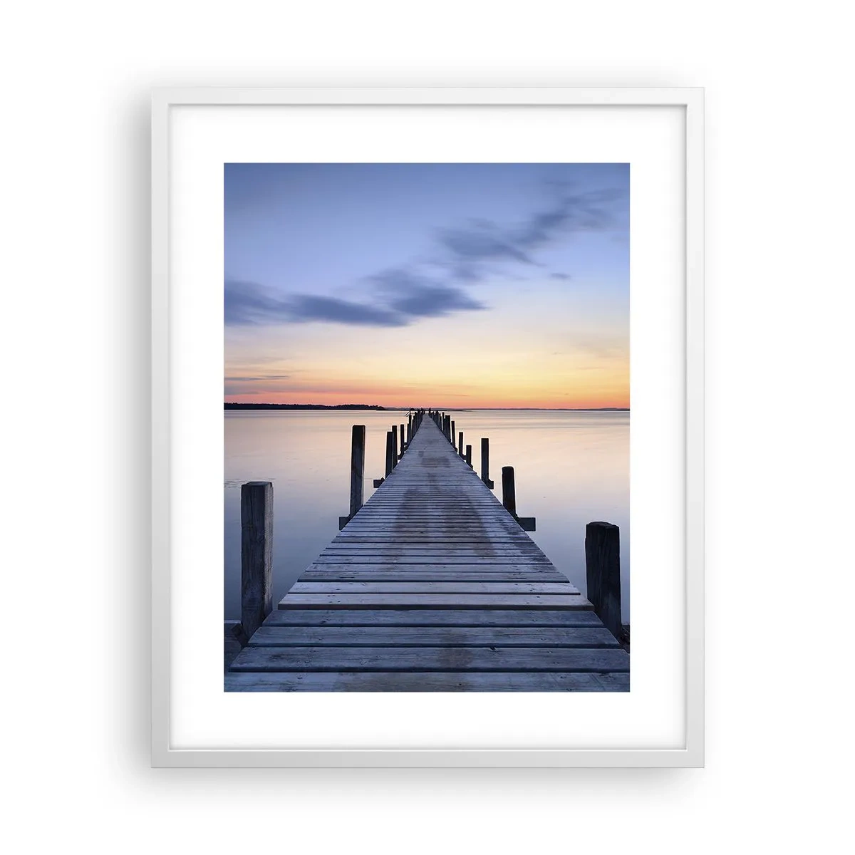 Poster in white frmae - Calm of a Quiet Dusk - 40x50 cm