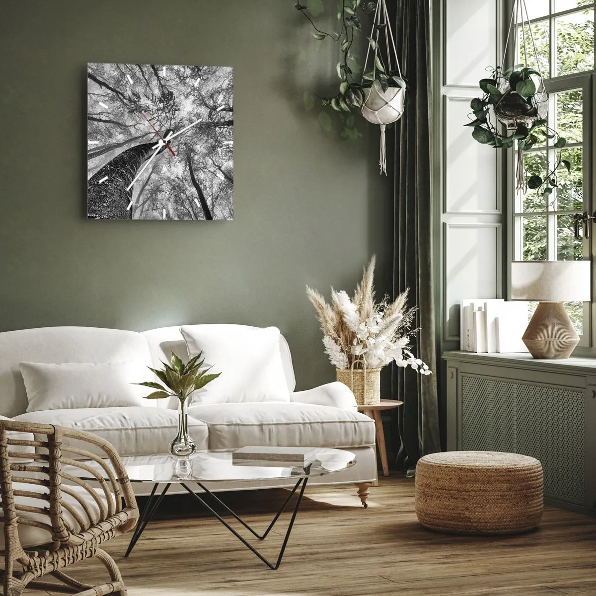 Wall clock - Clock on glass - Race for the Light - 30x30 cm