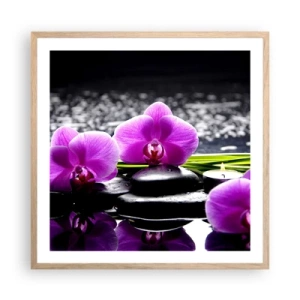 Poster in light oak frame - Drowning in Peace and Quiet - 60x60 cm