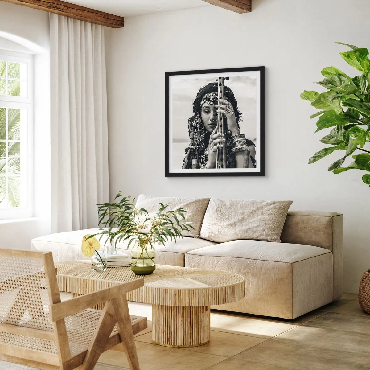 Poster in black frame - Only Music of the Orient - 50x50 cm