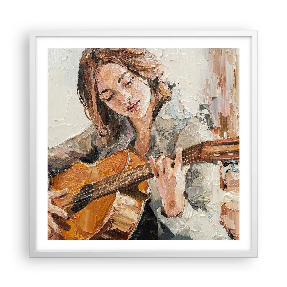 Poster in white frmae - Concert for Guitar and Girly Heart - 60x60 cm