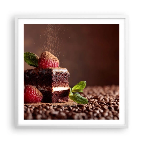 Poster in white frmae - Life Is Sweet - 60x60 cm