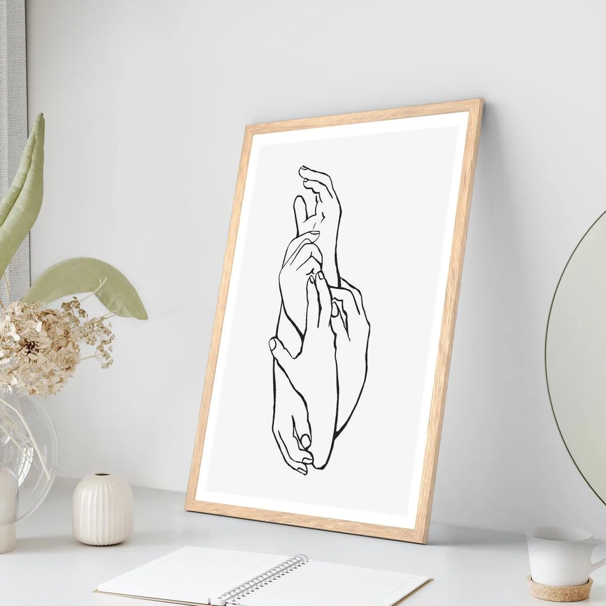 Poster in light oak frame - Good Touch - 40x50 cm