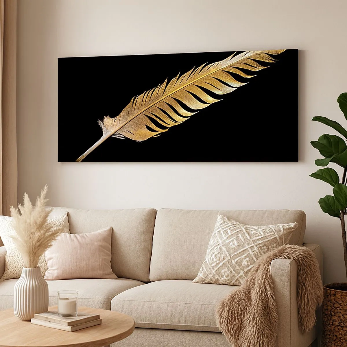 Canvas picture - High-Class Feather - 100x40 cm