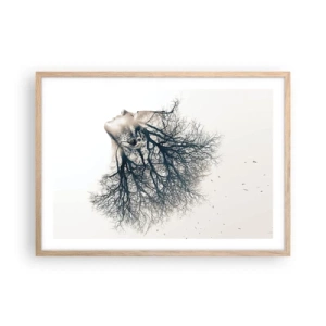 Poster in light oak frame - Listening to the Whisper of the Trees - 70x50 cm