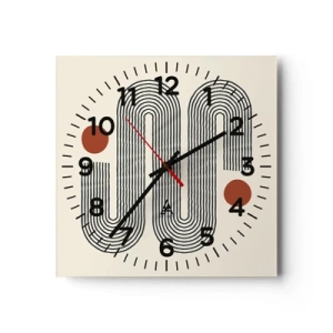 Wall clock - Clock on glass - From Beginning till the End - 40x40 cm