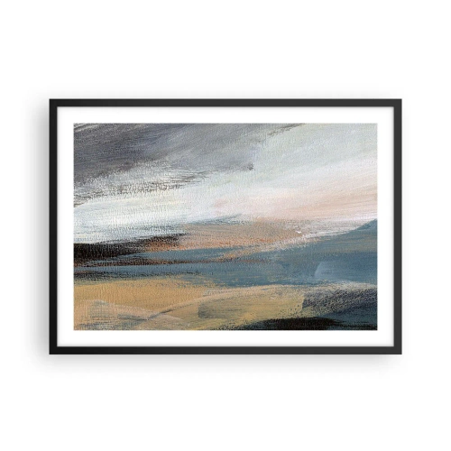 Poster in black frame - Abstract: Northern Landscsape - 70x50 cm
