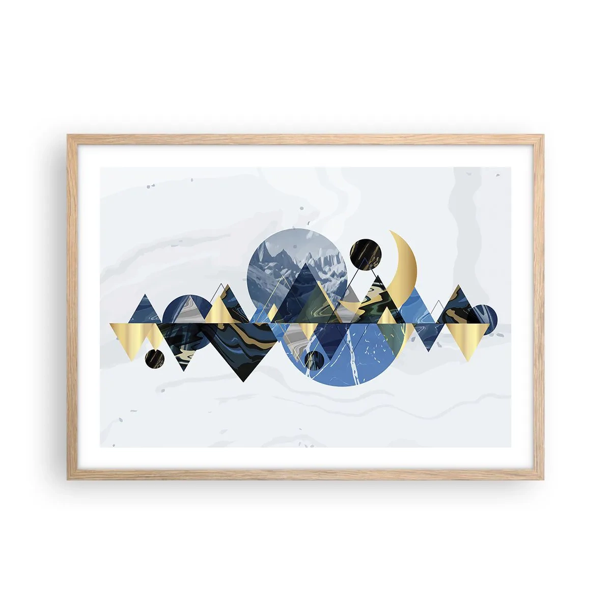 Poster in light oak frame - Geometrical Landscape - 70x50 cm