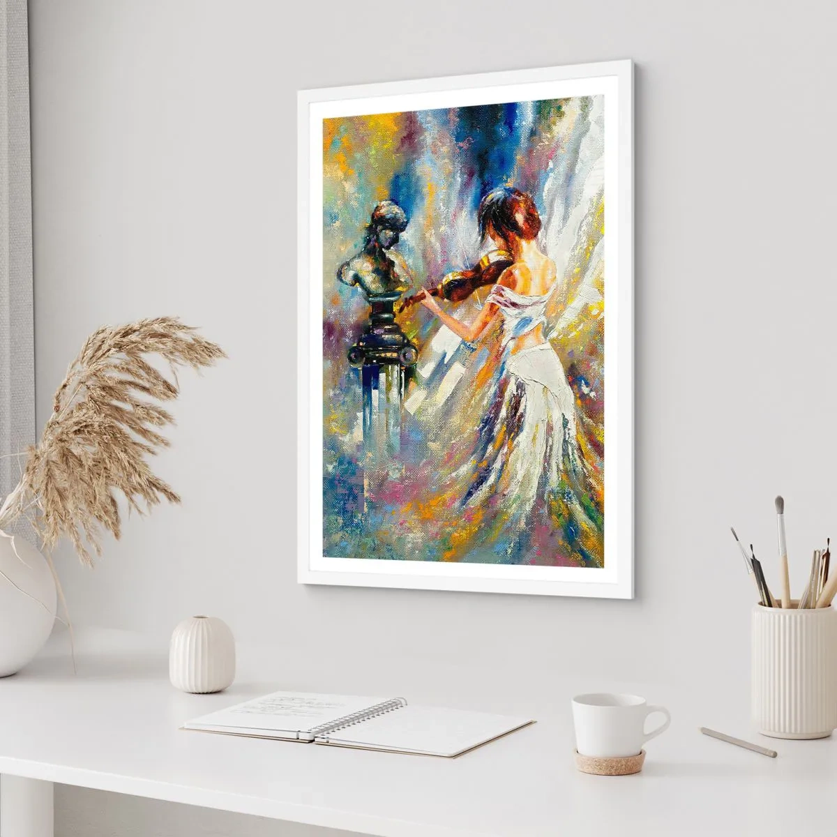 Poster in white frmae - Reviving with a Sentiment - 70x100 cm