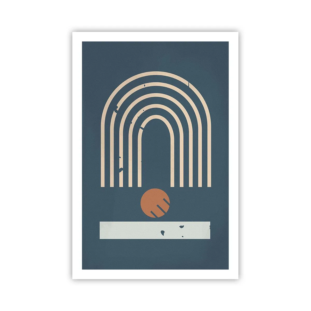 Poster - Geometry on Navy Blue - 61x91 cm