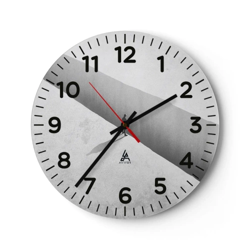Wall clock - Clock on glass - Clear Goal - 40x40 cm