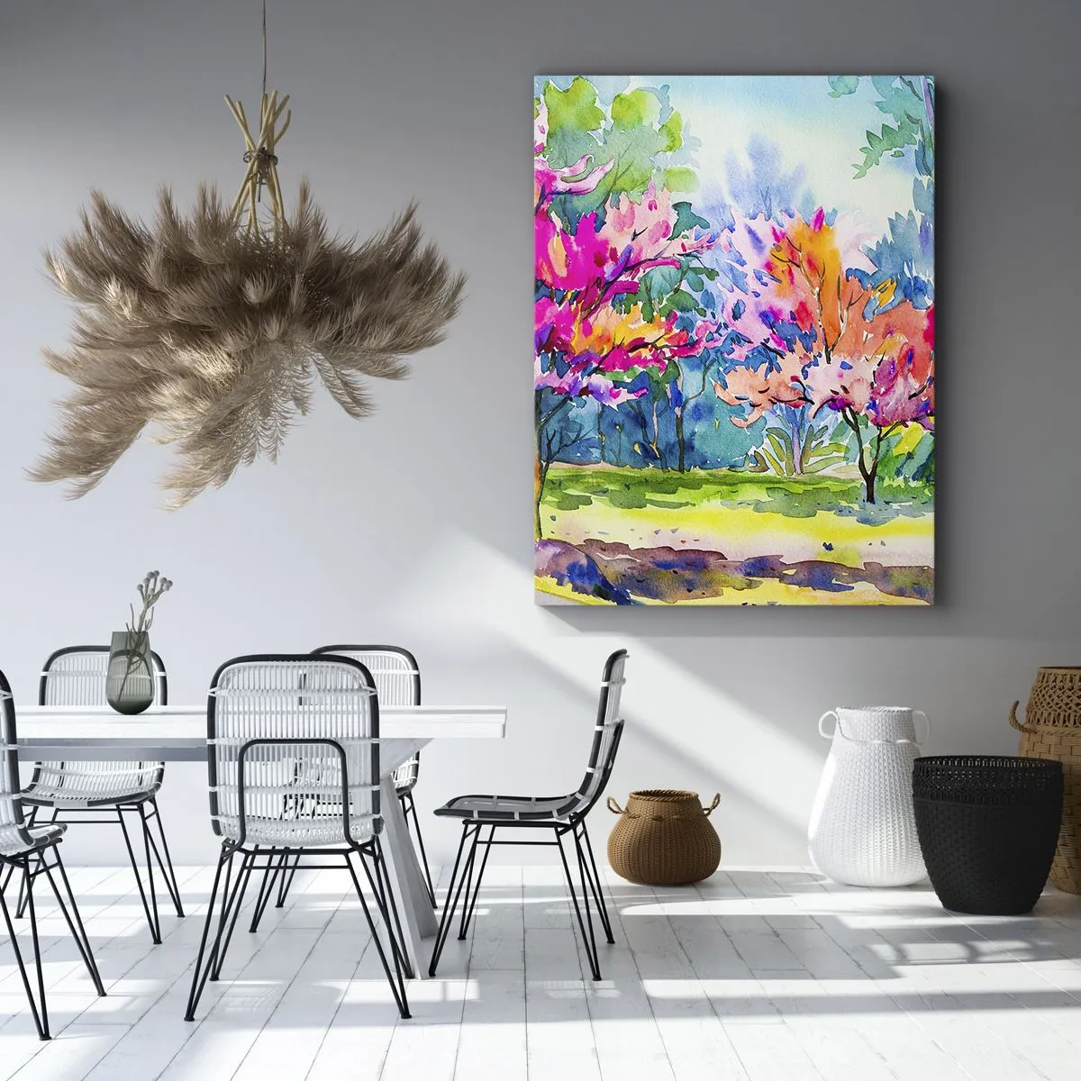 Canvas picture - Rainbow Garden in Spring Light - 50x70 cm