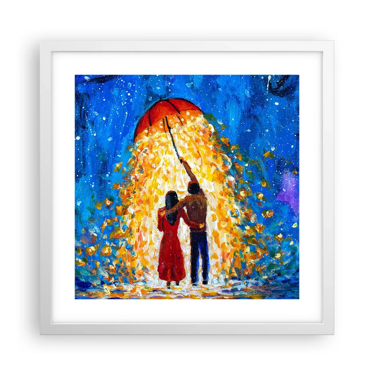 Poster in white frmae - Magic of a Rainy Evening? - 40x40 cm