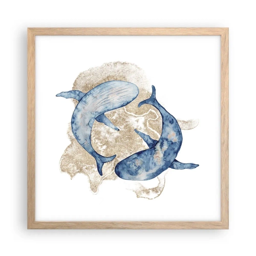 Poster in light oak frame - Frendship or Love? - 40x40 cm