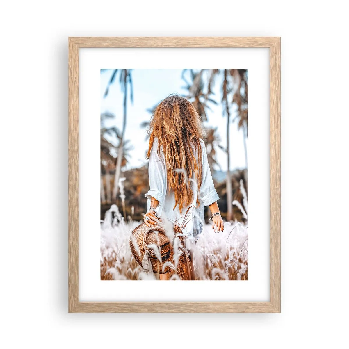 Poster in light oak frame - Born from Grass Fluff - 30x40 cm