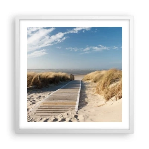 Poster in white frmae - Behind a Dune, in the Hum of Trees - 50x50 cm