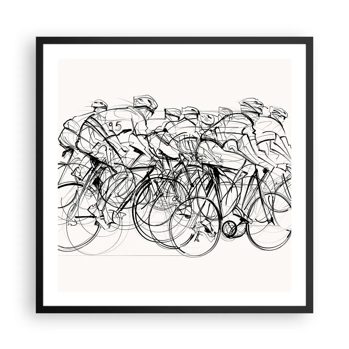 Poster in black frame - Together as a Team - 60x60 cm